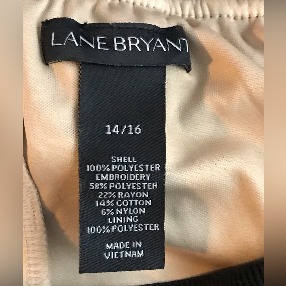 Lane Bryant Black Overlay Polka Dot Midi Skirt - Black/Tan 14/16 - Picture 4 of 4